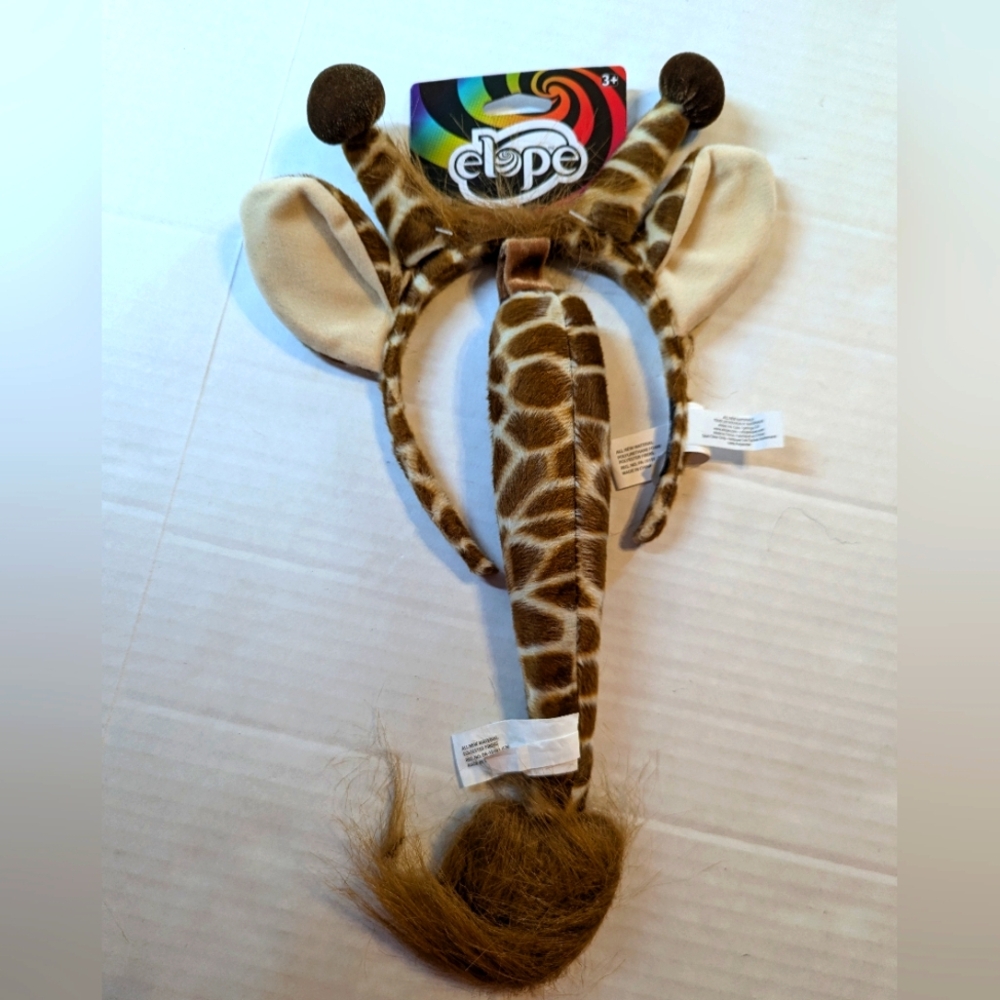 2 Piece Giraffe Headband Ears And Tail Set Accessories BNWOT